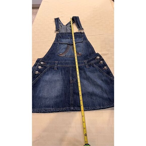 Squeeze Jeans Womens Square Neck Bib Overall Skirtall Denim Dress Blue Size 11 - Picture 7 of 11